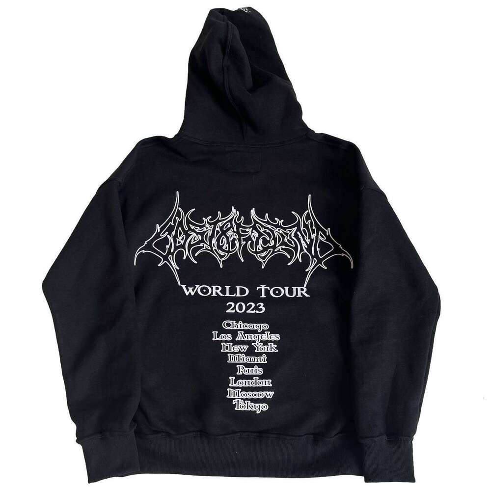 Y2K Dark Wind Creative Printed Design Rock Punk High Street Hoodie Long Sleeve Top