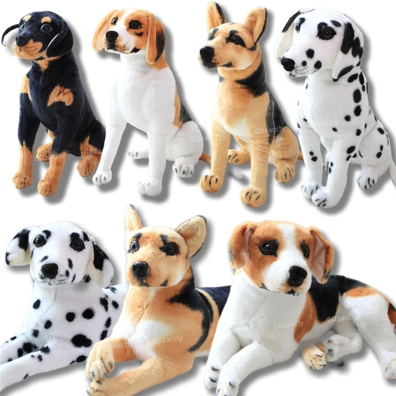DalmatianPlush Dog Toy Realistic Stuffed Animals Wolfhound Plush Toys Gift For Children Home Decor Pet Store Promotion Mascot 250227
