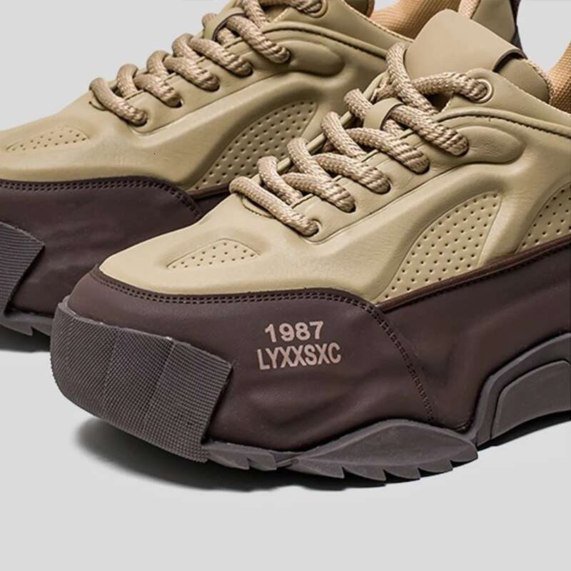 Fashion Clunky Sneaker For Men Design leather Mixed color Platform Men's Running shoes casual sneaker Large size 46
