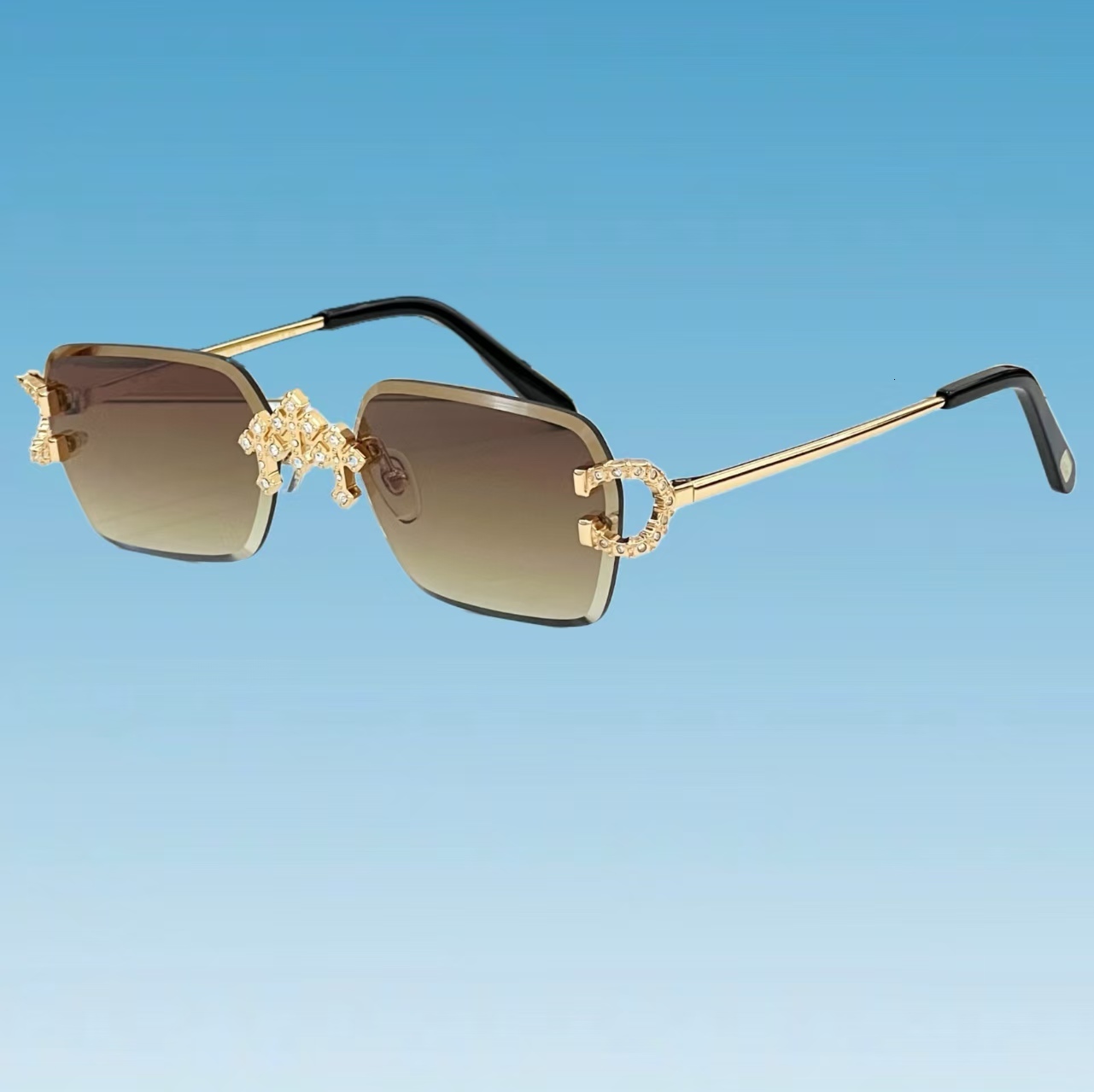 Mossany Fashion Sunglasses Rimless sparkg crystal sunglasses