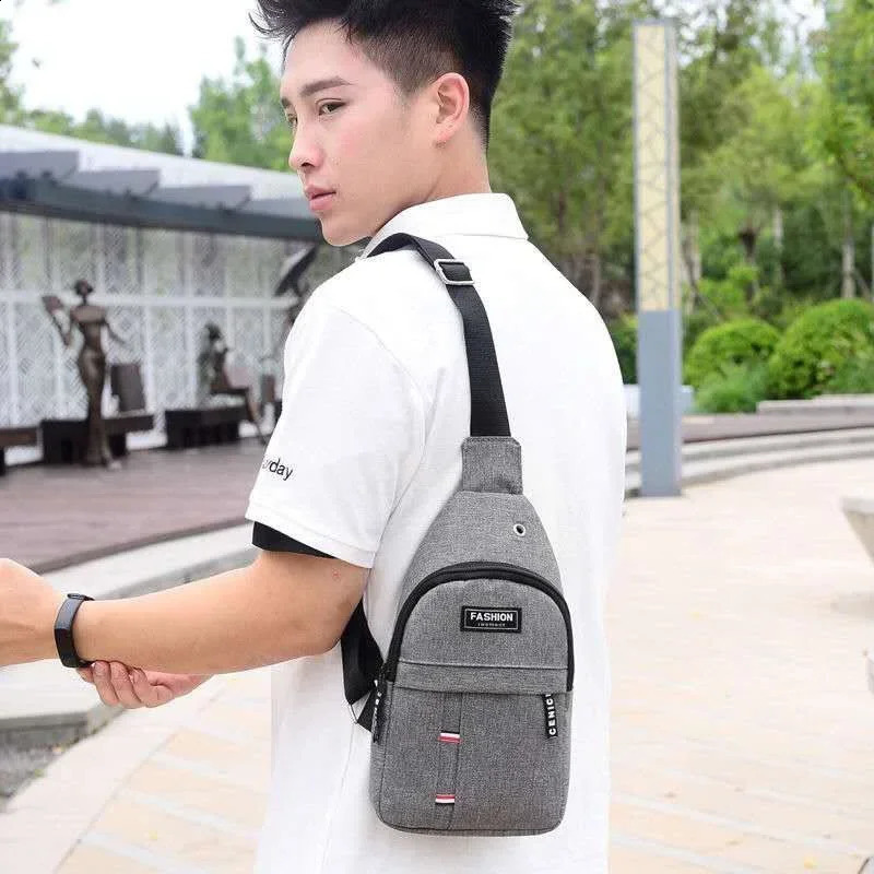 2023 Chest Bag Messenger Pack Men Simple Nylon Fashion Waterproof One Shoulder Crossbody 250227
