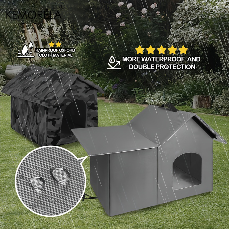 KEMORELA Outdoor Stray Cat House Weatherproof And Heat-Insulated Suitable For Kitten And Puppies Outdoor Cat Bed For All Seasons