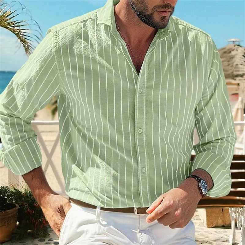 2024 mens long sleeved shirt Hawaiian loose single row spring XS6XL fashionable casual 250227Z