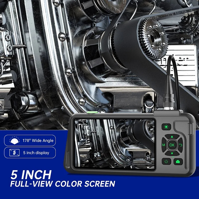 5Inch IPS Screen Industrial Endoscope Camera 1 to 10M HD1080P Single Dual Triple Lens HD1920 5 0MP Autofocus Pipe Inspection Borescope