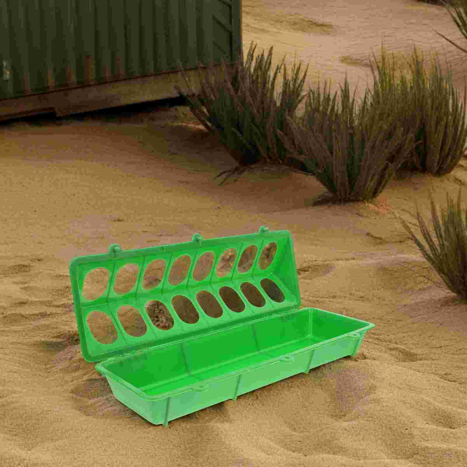 Pigeon Food Box Baby Chick Feeder Feeding Holder Chicken Dish for Chickens Hamster Belts