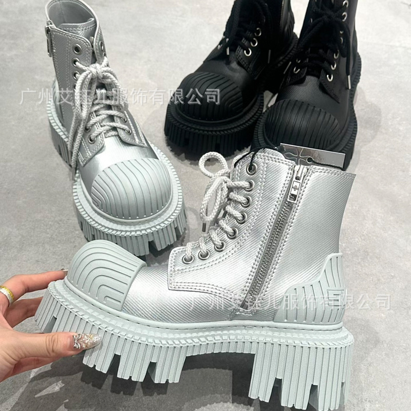 SMFK Future Ripple Motorcycle Short S0010B4/SL Cross Flower Gear Martin Boots Women's Shoes 25 Year Spring New
