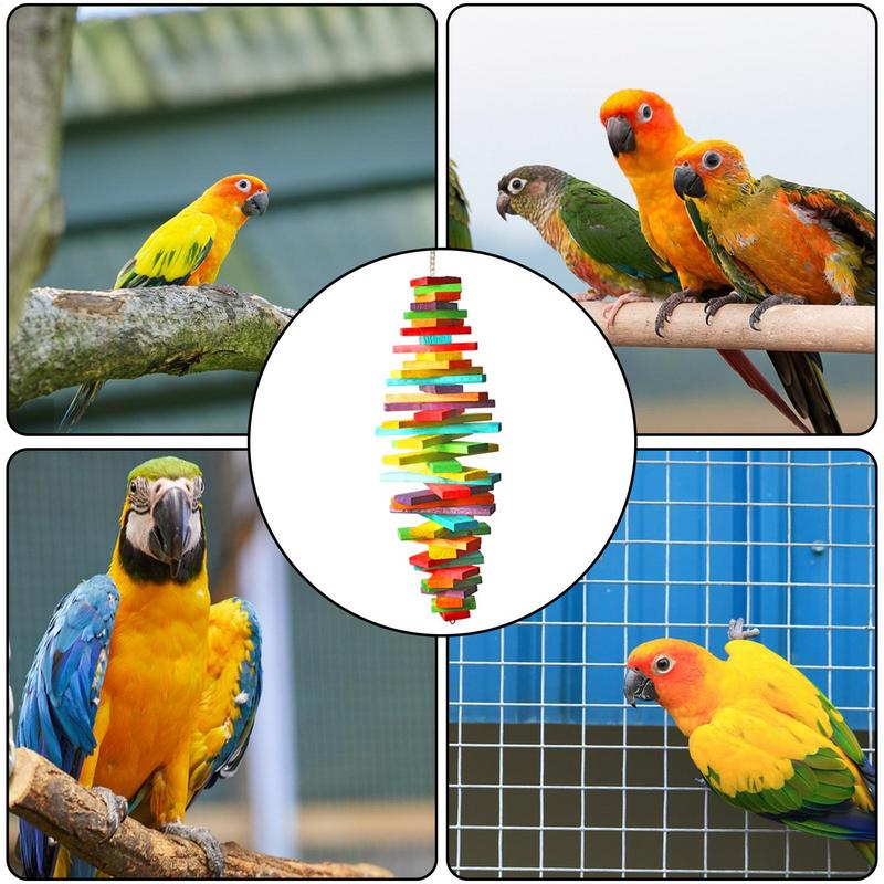 Parrot Bird Toys Parrot Chewing Toys Colordul Parrot Foraging Blocks With Multi Layers For African Grey Macaws Conure Cockatoos