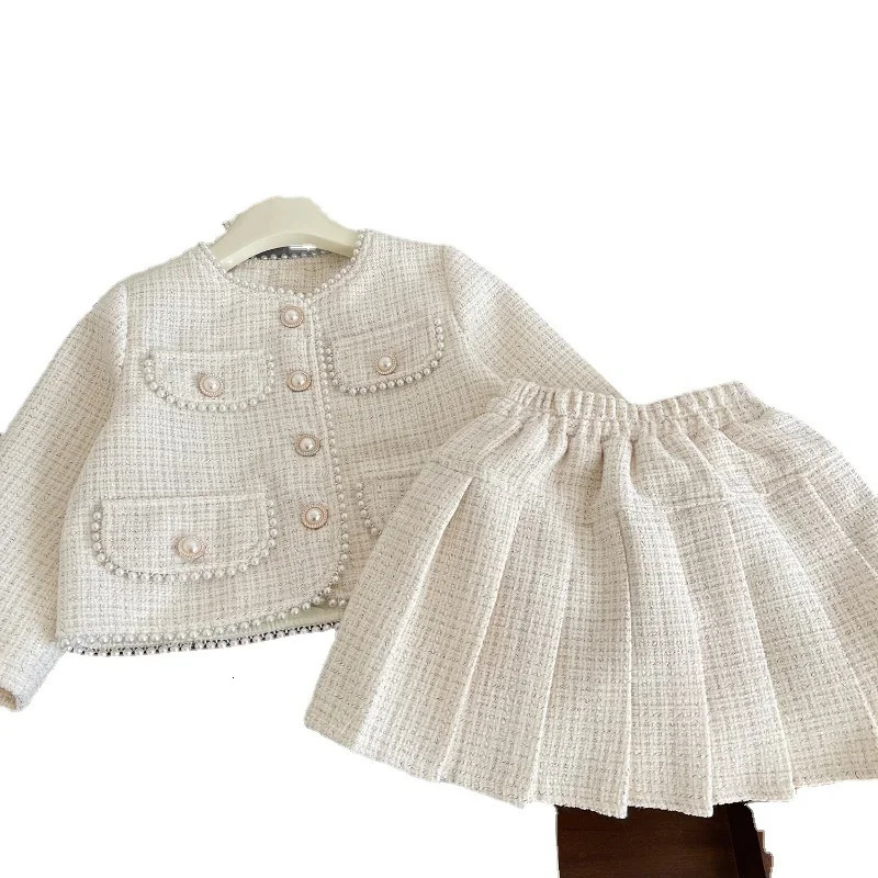 Girls Suits Spring Long Sleeve Princess CoatSkirt Fashion Korean Children Clothing Two Piece Set Girls Outfit Sets 2 3 4 5 6 7Y 250304