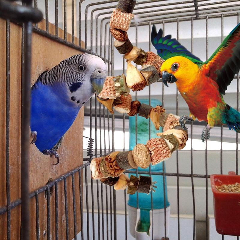 Bird Toys For Parrots Pineapple Nuts Log Blocks Cockatoo Toys Cockatiel Foraging Toys Climbing Ladders Parrot Shredding Toys For