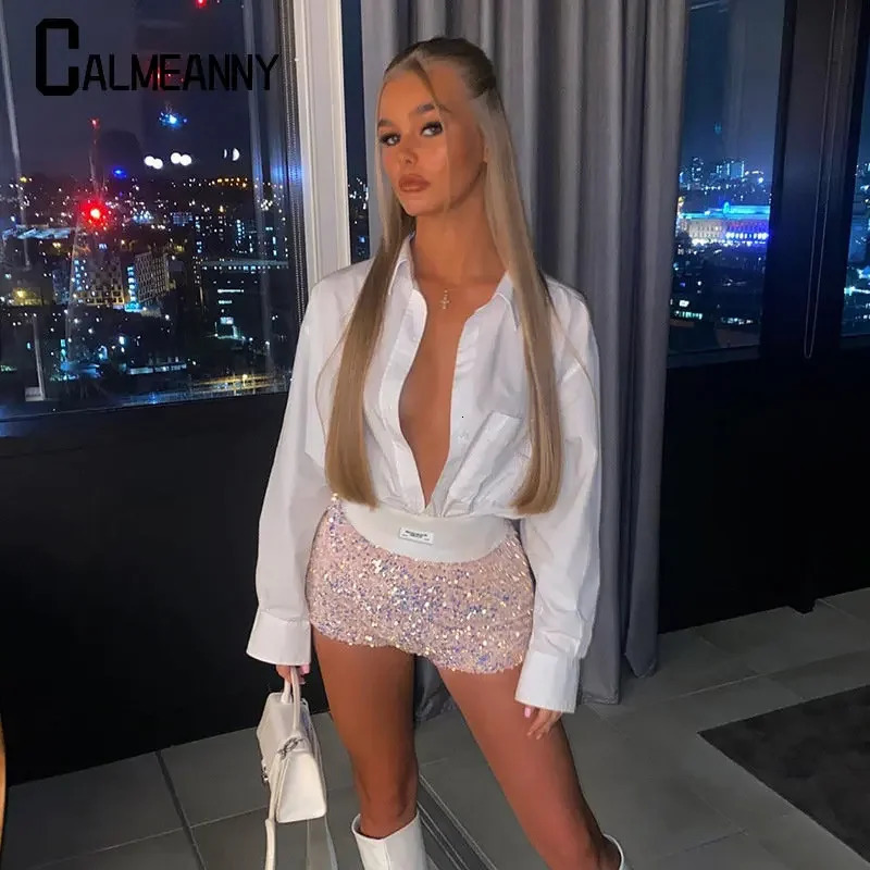 Womens sequin shorts 2023 summer sexy elastic fashion high waist tight party club Raves Pole Dance trend 250304