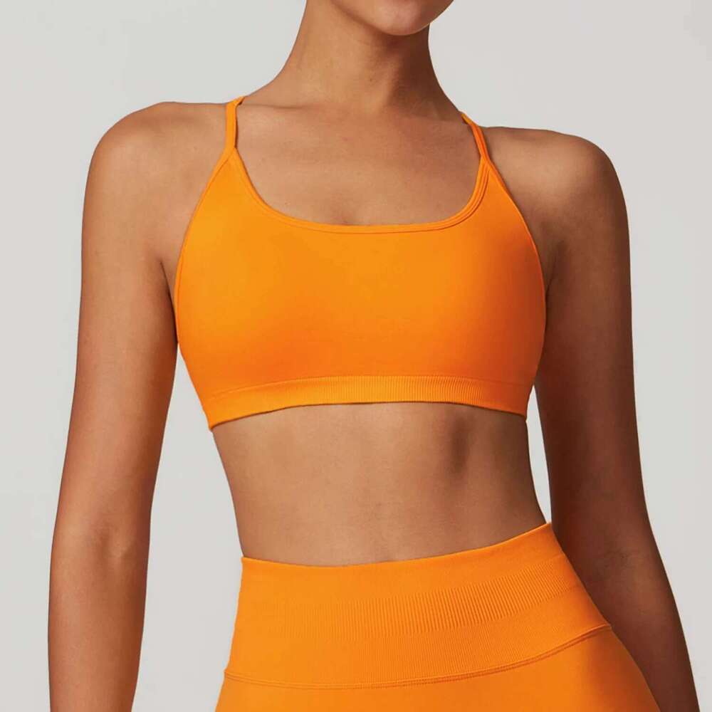 Cross Women Strap Yoga Bra High Support Impact Sports Underwear Running Workout Tank Top Fiess Padded Bralette Kl-My