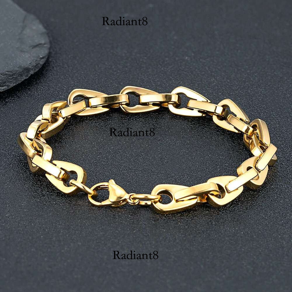 ENDN Punk Heavy Horseshoe k Bracelets for Men Vintage Oxidized Clip Chain Wristband Chunky Jewelry