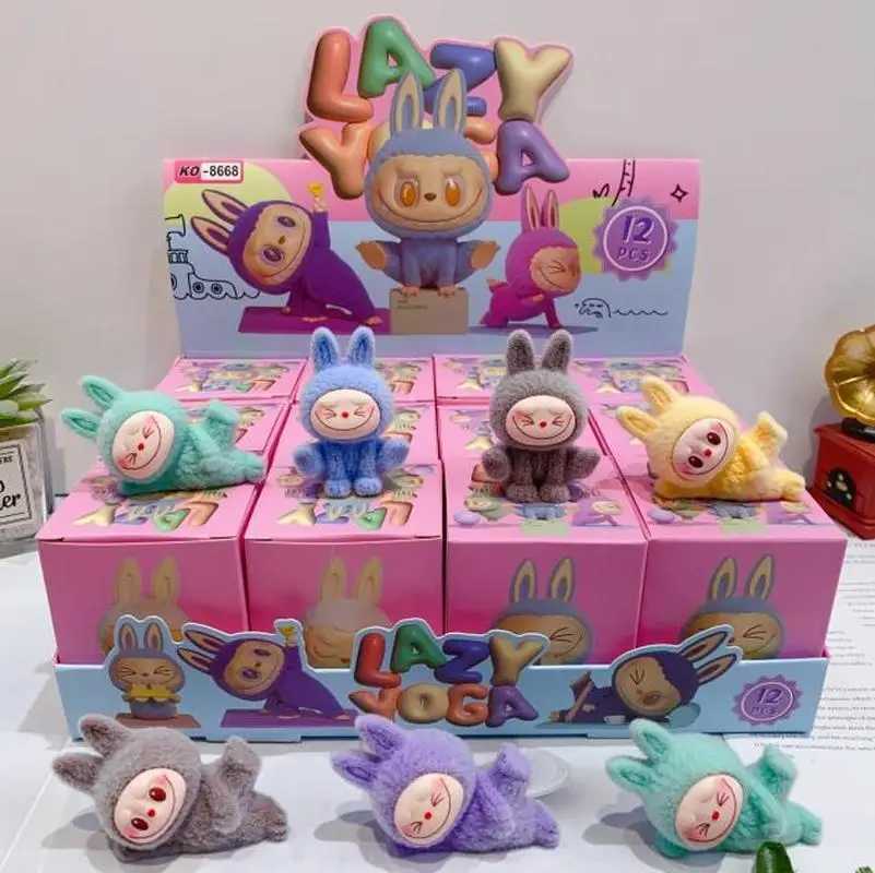 Cute Mini Labubu Standing Sitting Posture Dolls Blind Box 12pcs Kawaii Toys Desktop Decor Ornaments Collection Christmas GiftsT250305