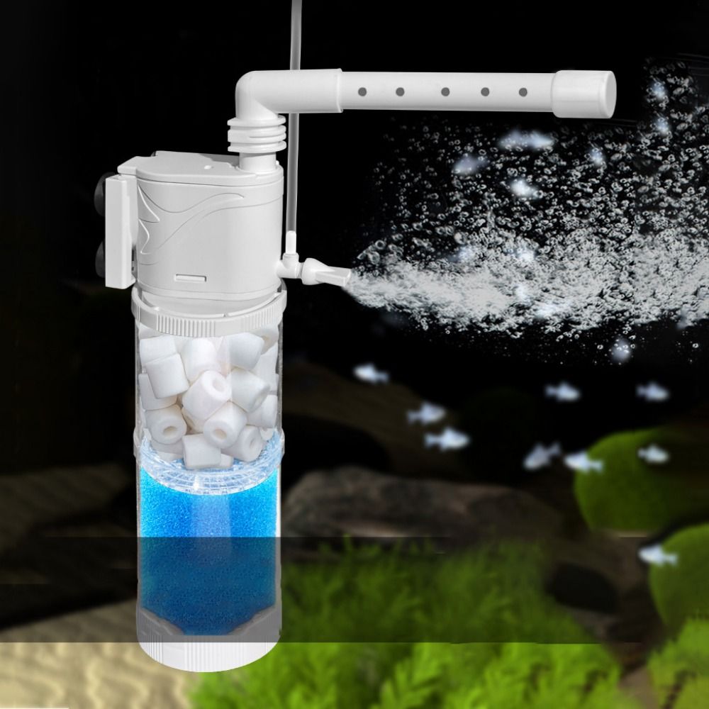 Silent Fish Tank Submersible Filter Plastic 8W/15W Aquarium Filter Pump Water Circulation Pump Removable Fish Poop Collector