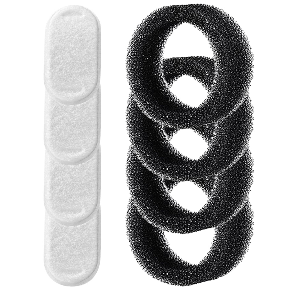 8 Pcs Stainless Steel Pet Water Dispenser Filter Element and Combination Set Cat Fountain Waterer Filters Dog Filtering Mat for