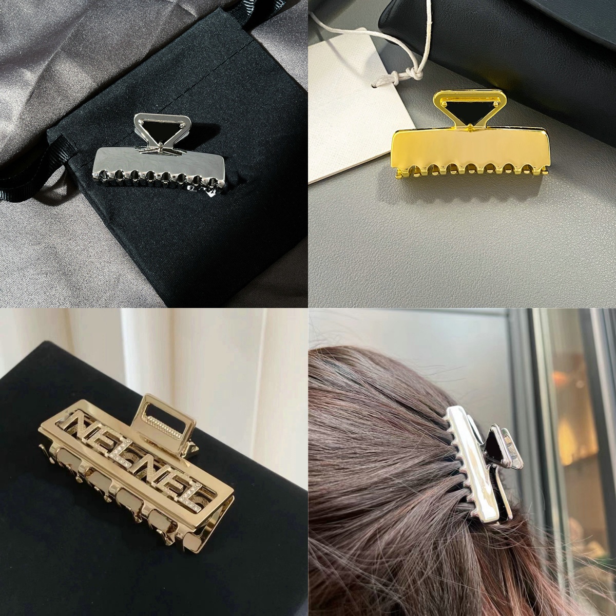 Hair Clips Barrettes Women Small Geometric Metal Clip Designer Jewelry Girl Temperament Hair Claw Headwear Hairpin HairJewlery Accessories Gift