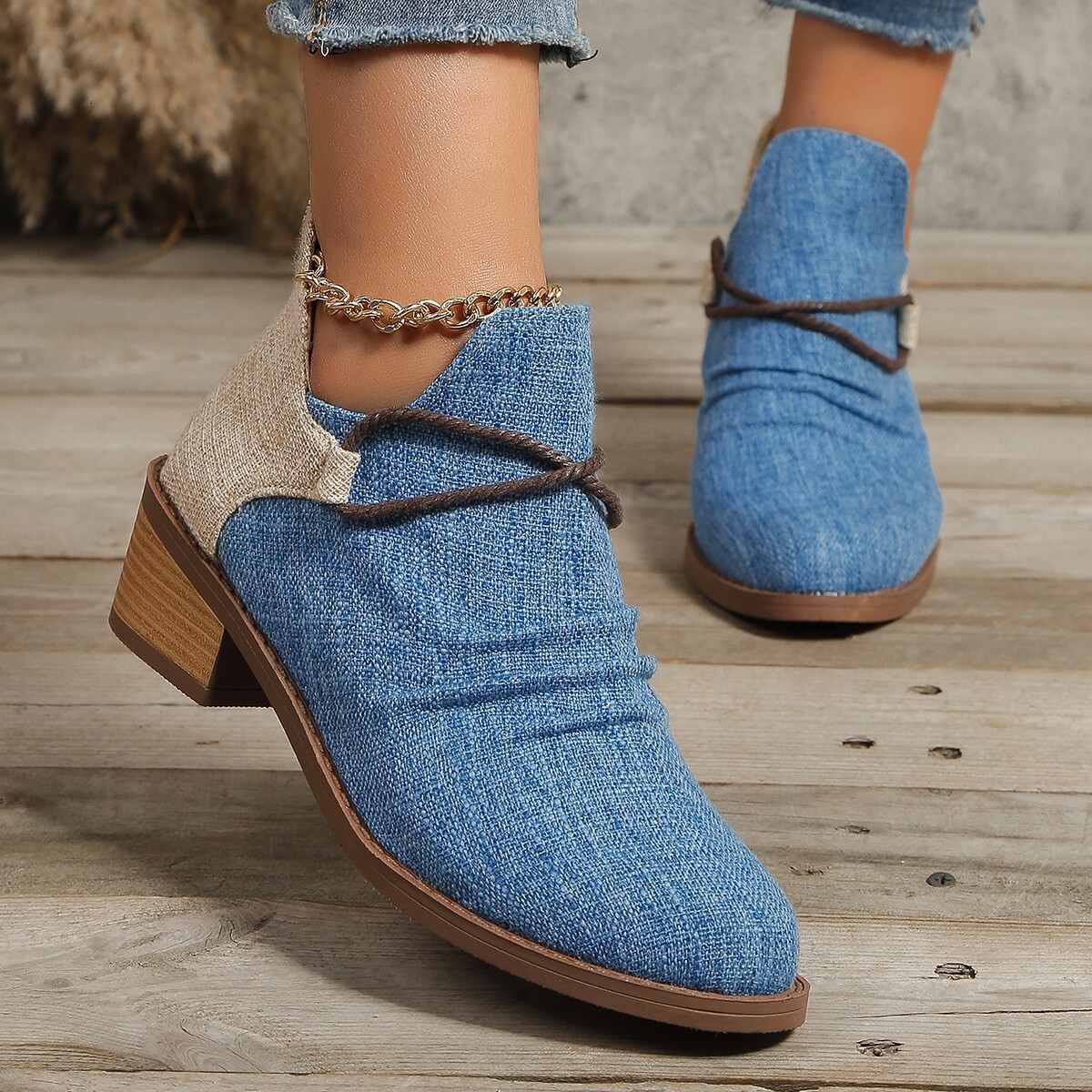 New Style with 2025 Fashion Slope Women's Single Cloth Shoes, Large Size, Color blocked, Autumn/Winter ddmykukumalu