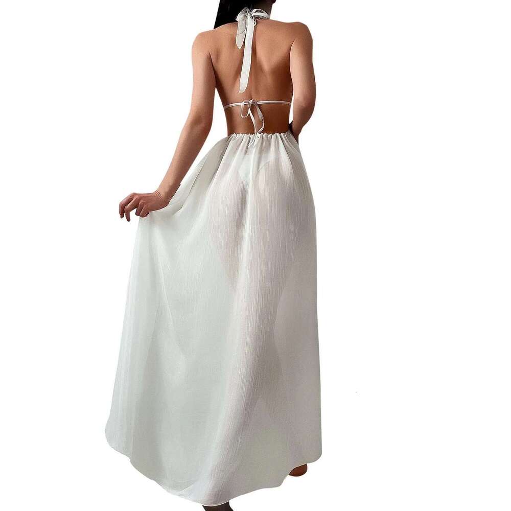 Summer 2024 Dress Solid Bikini Cover Up Swimwear Women Robe De Plage Beach Wear Cardigan Bathing Suit Km-Ly