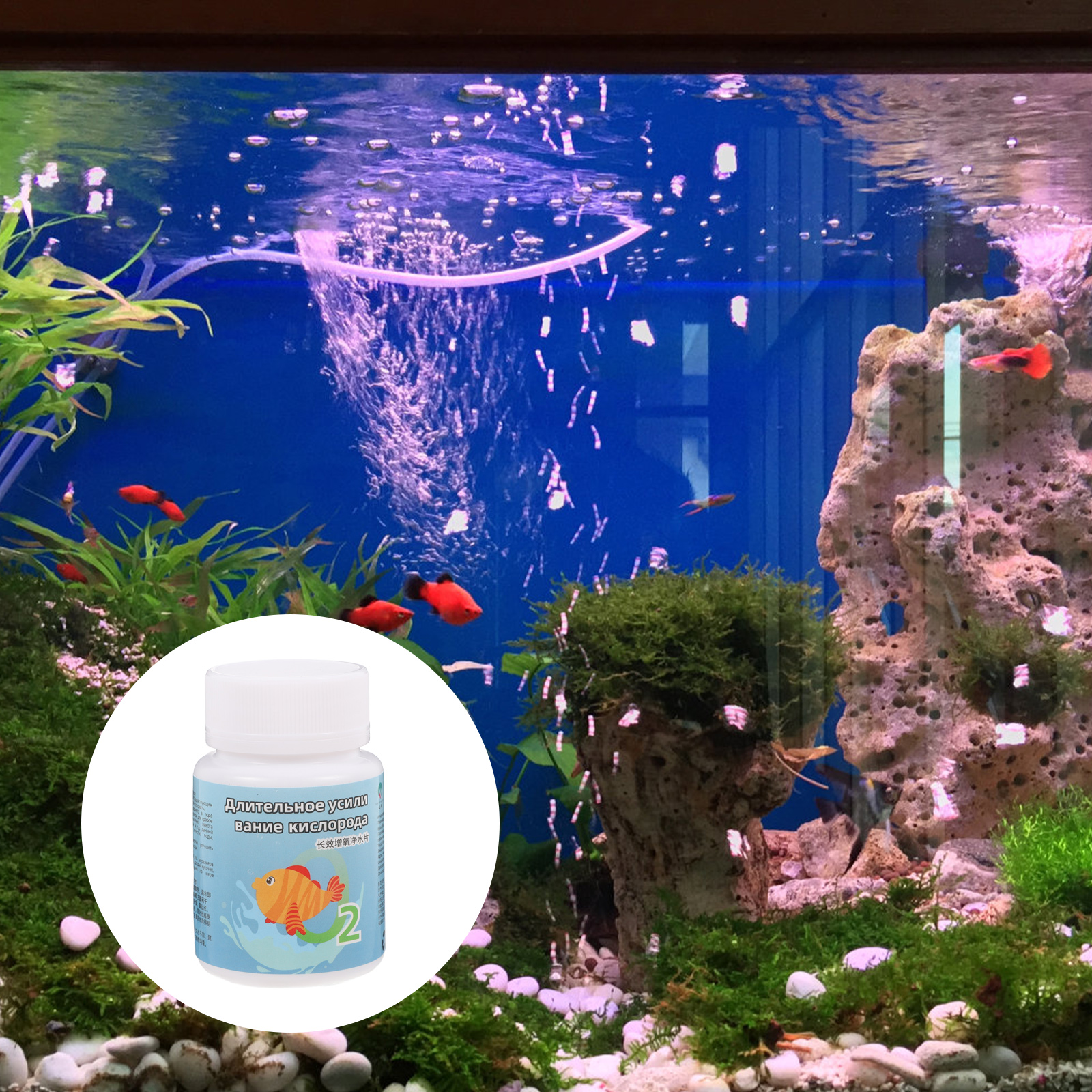 Fish Tank Oxygen Tablets Diffuser Accessories Activated Carbon Aquarium Plug Pump Turtle Cleaner Bowl