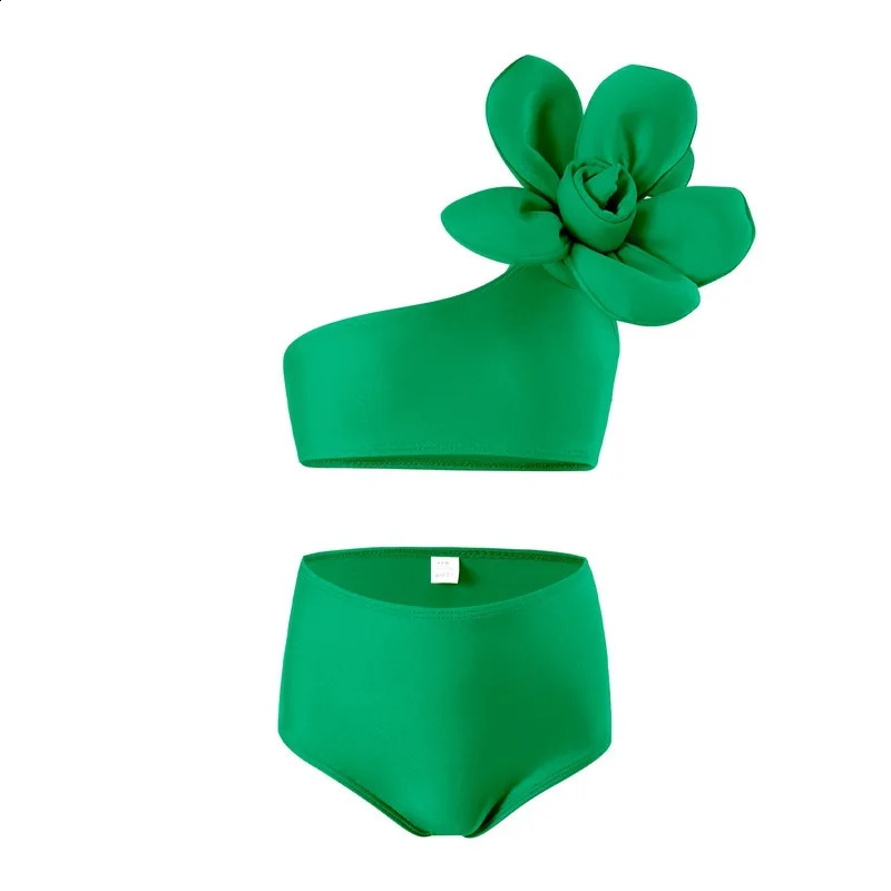 Baby Bikini Girls Sleeveless Swimsuit Set Cute Flowers Fashion Swimwear Summer Children Beach Sunny Beachwear Suit 3-12 Year 250304