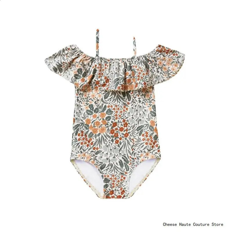 RC Baby Girls Swimwears Summer Bikini Set Sun Protection Kids Cute Floral Toddler Learn Swimming Suits Sunbeach Swimsuit 250304