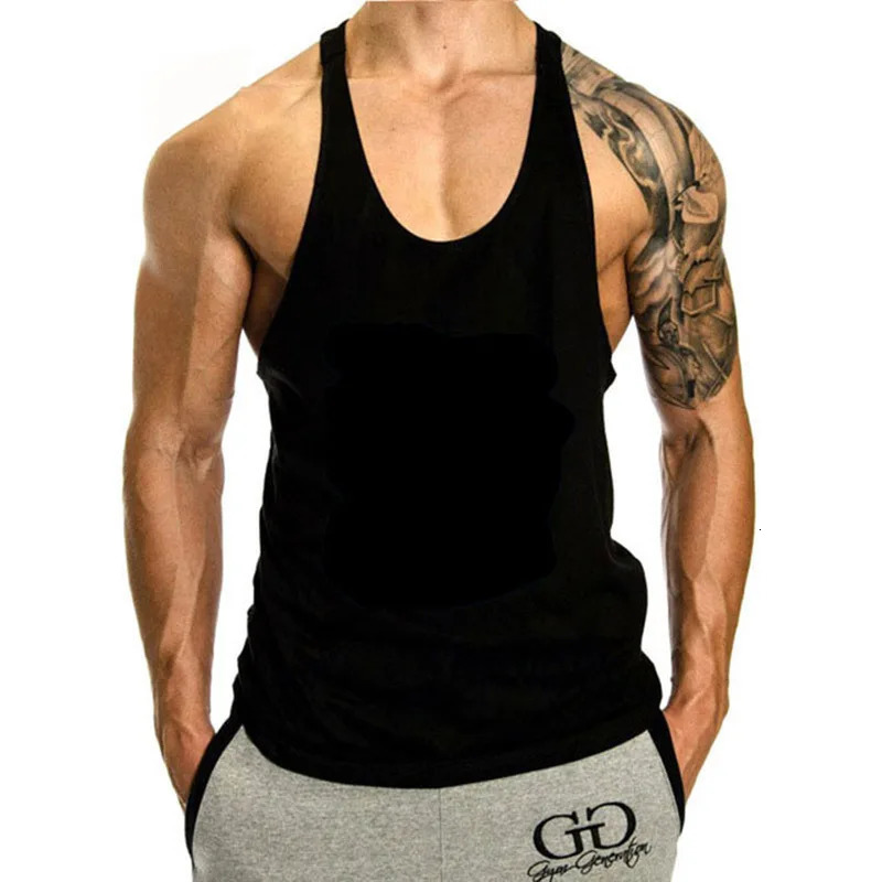 Mens Cotton Tank Tops Captain Shirt Gym Fitness Vest Sleeveless Male Casual Bodybuilding Sports Man Workout Clothes 250304