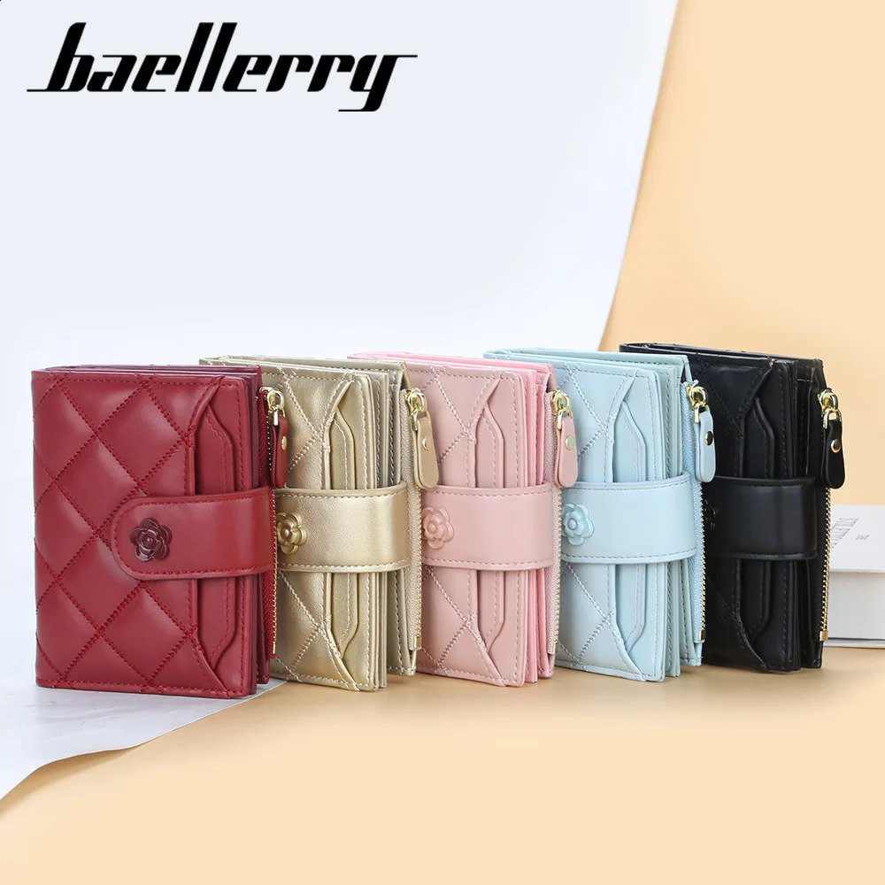 womens short wallet PU leather multifunctional clutch bag small zipper coin vertical buckle multi card holder 250305