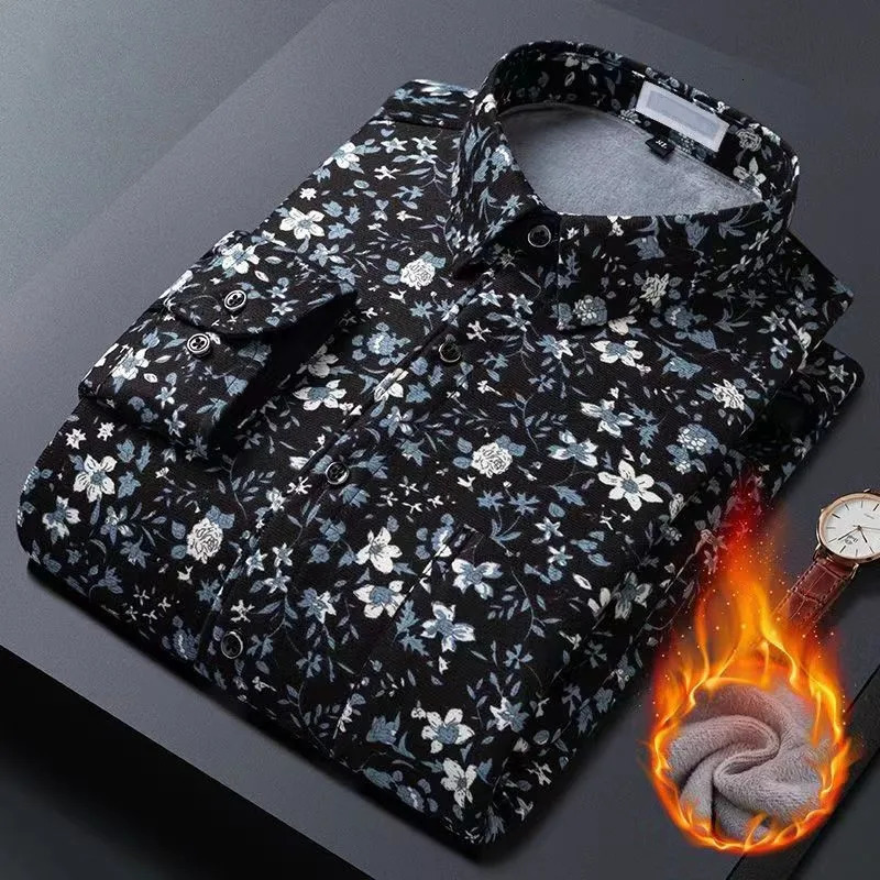 2025 spring shirts flower n high quality thicken casual mens shirtautumn smart shirt mensize M5XL KCY019 250227