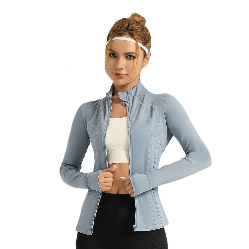 Zone Splicing Fitness Jacket, Breathable Elastic Pocket, Running, Cycling, Sports, Yoga Suit Jacket KLMY