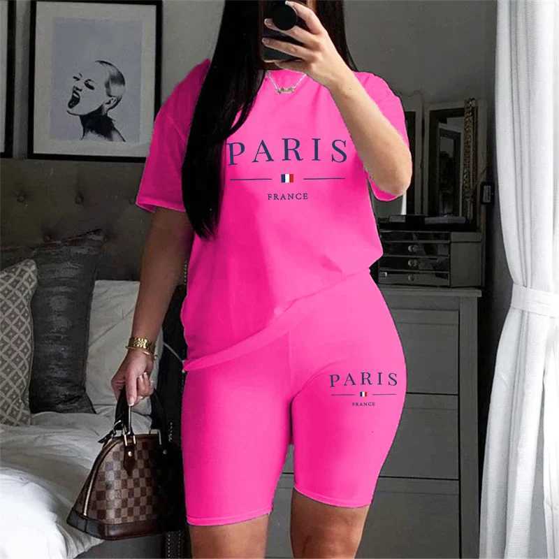 Womens Tracksuit Casual Two Piece Set for Short Slve Daily Summer Woman Clothing Shorts T-Shirts O-Neck Matching Sets Womens X250305
