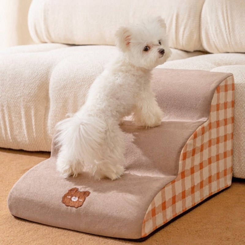 Pet 2/3 Step Stair Dog/Cat Ramp Ladder Memory Foam Sponge Dogs Sofa Removable and Washable Training Pet Ramp Stairs Pet Supplies