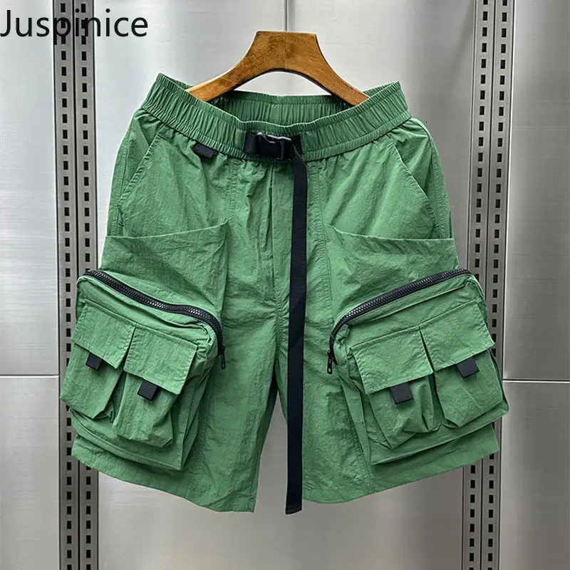 Summer Large Size Multi-pocket Cargo Shorts Couples Outdoor Functional Casual Loose High Street Five-point Pants Male Clothes 250304