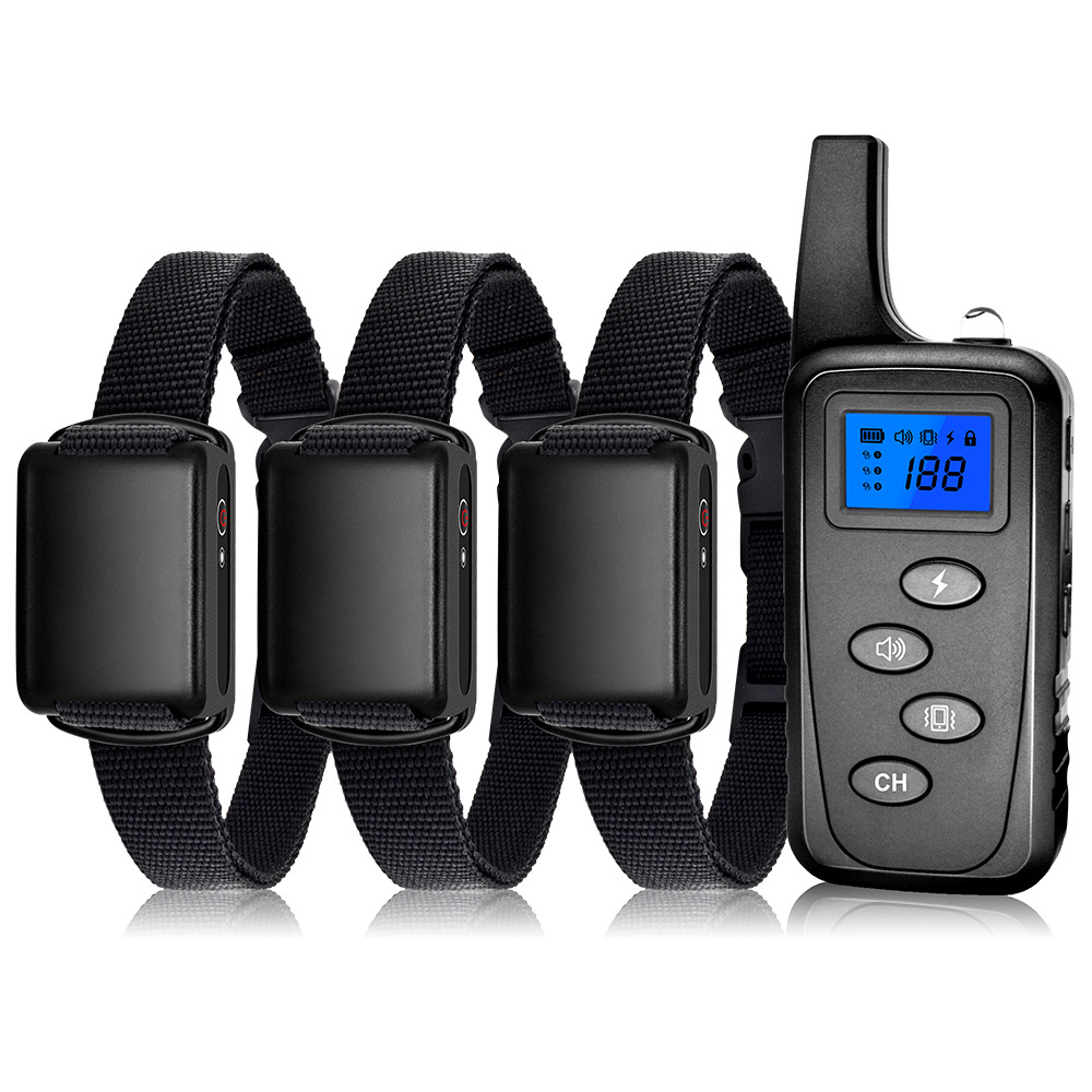 For 3 Dogs Pet Trainer 1000M Remote Control Training Electric Shock Collar Anti- Dog Barking Collar