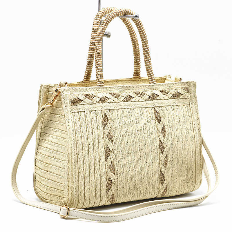 Woven Diagonal Cross Bag, Women's Grass Woven Bag, Hand-held Beach Bag, Rice Camel Bag 250315