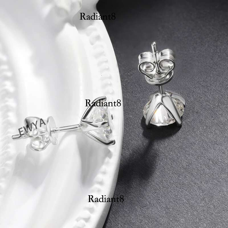 EWYA 4 Prong 0.2-2ct D Color Moissanite Screw Earrings for Women Wedding Fine Jewelry S Sier Dia Earring Ear Studs Gift