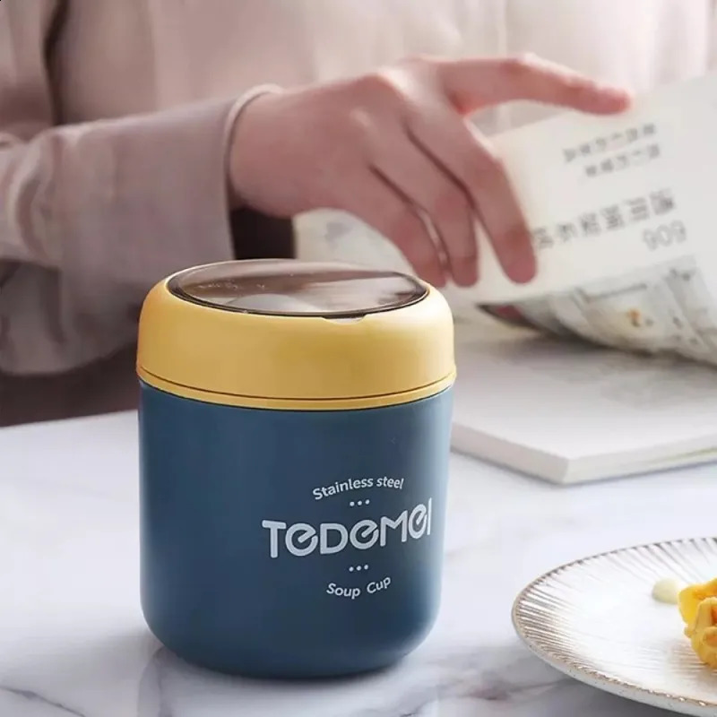 510ml stainless steel lunch box with spoon food container vacuum cup insulated lunch box rens school soup cup 250227