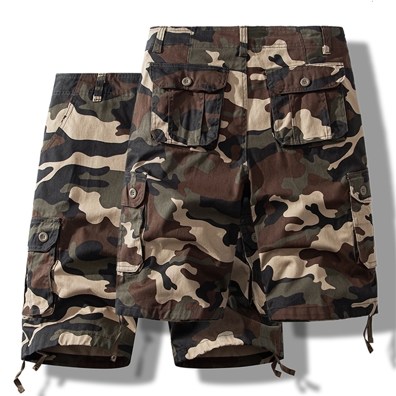 Mens Short Pants Cotton Cargo Shorts Tactical Breeches Casual Sports Man Hiking Fishing Streetwear 250304