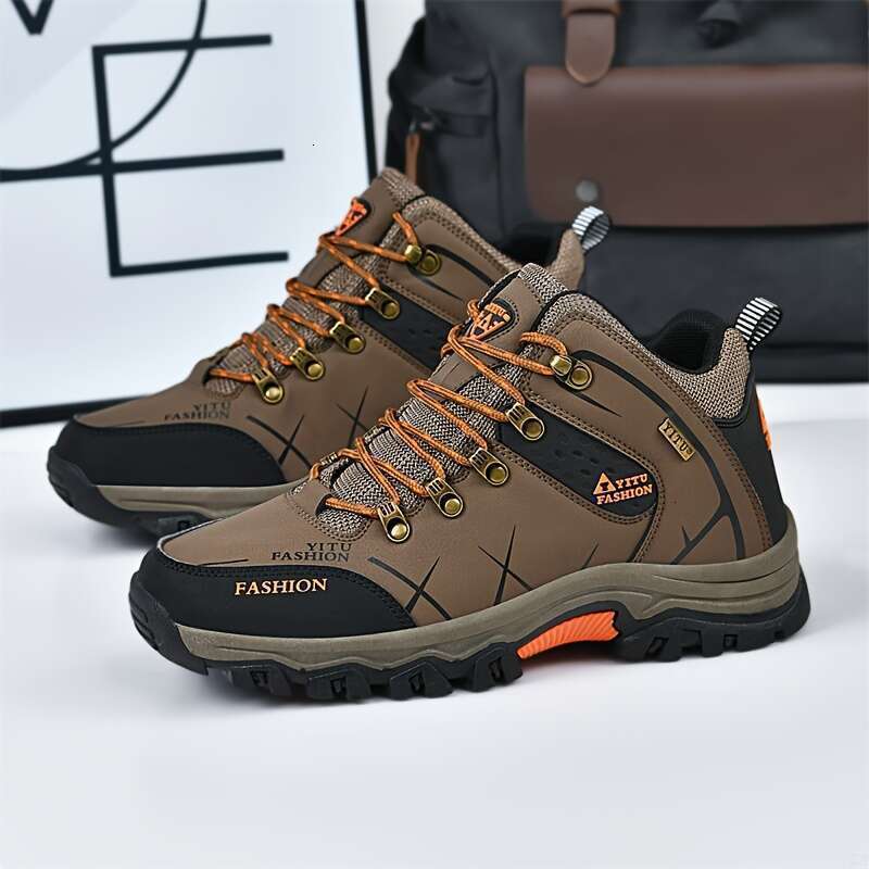 Four Seasons Leisure Mountaineering Shoes - Non slip Comfortable Outdoor Shoes, Lace up Design and Breathable Me sh ing