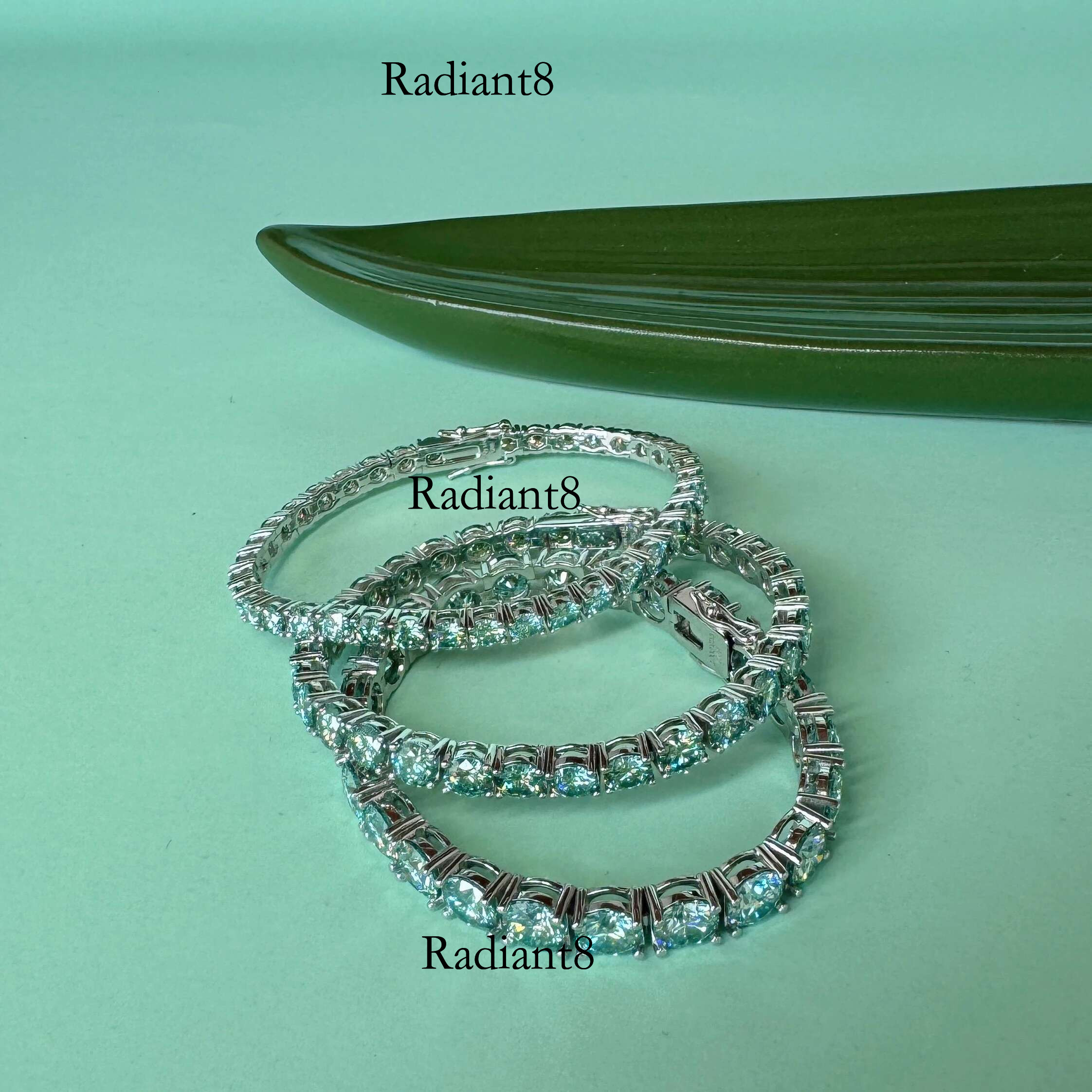 Gourch 3/4/5/6.5mm Green Moissanite Tennis Bracelet for Women&Men, Sier Plated, Anniversary Gift, Dia Tester Approved