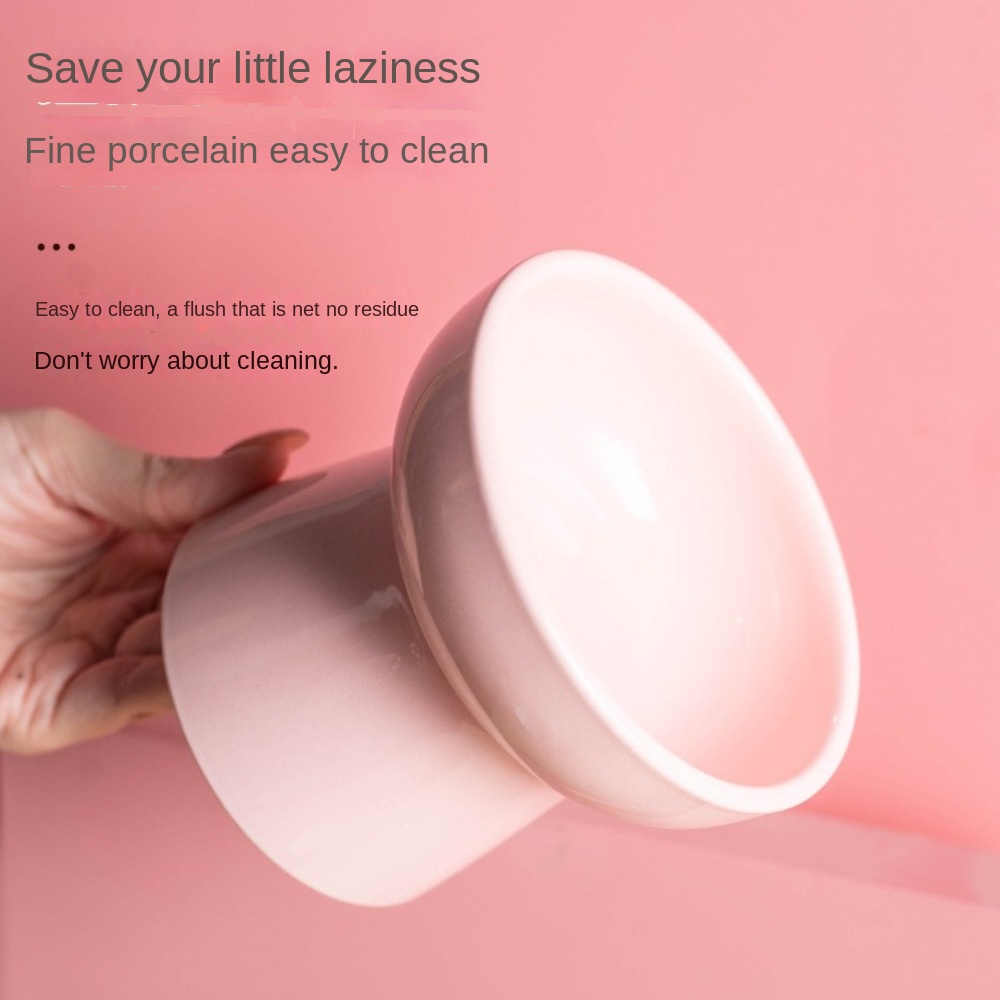 High Foot Cat Elevated Bowl Ceramic 300ml Dog Food Water Feeders Neck Protection Raised Pet Feeding Dishes for Puppy