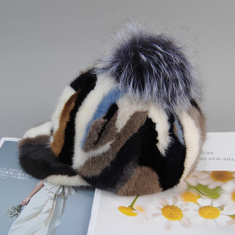 Home>Products>Womens Genuine Natural Mink Hats>Adult Handmade Warm Winter Baseball Hats>Elegant and Fashionable Hats 250228