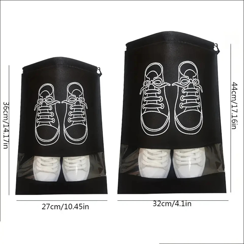 Ship from US Convenient Waterproof and Portable Shoe Storage Bag Set of 5 Lightweight Nonwoven Fabric Closet Organizer for Travel Handy 250305FBB