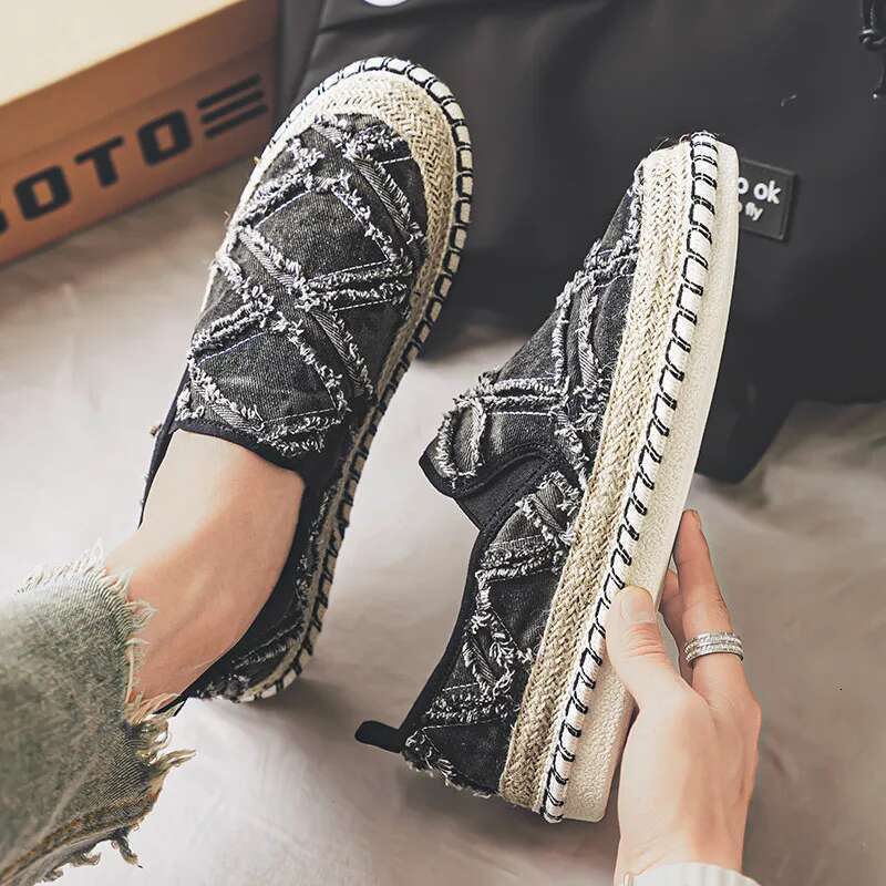 Summer en Loafers Classic Slip On Causal Espadrilles Canvas Flats Shoes Men Breathable Driving Footwear Male