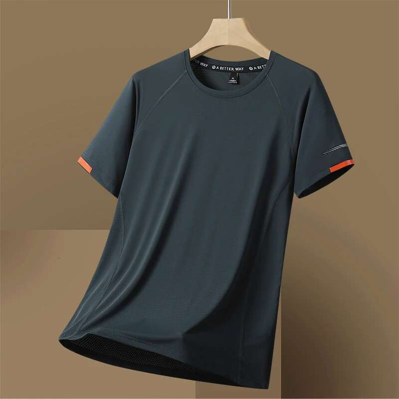 2024 Summer T-shirt Fashion Short sleeved Quick drying Casual Running Men's T-shirt Oversized 7XL 8XL Top T-shirt