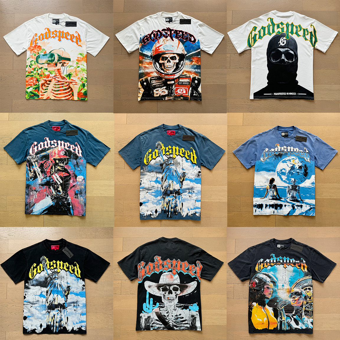 godspeed shirt designer t shirt mens t shirt graphic tee clothe classical hipster fabric cotton Street graffiti Letter foil print Vintage washed black tee size S-XL