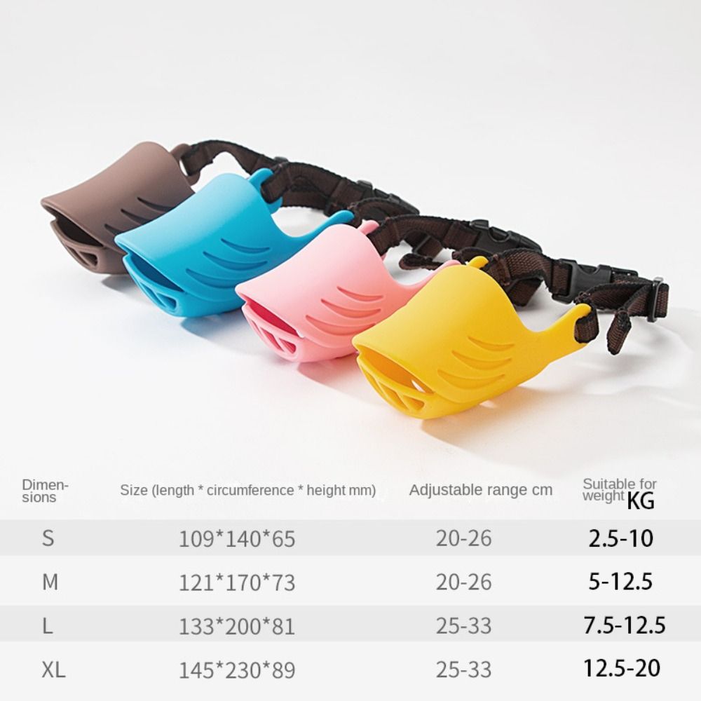 Cute Anti Bite Dogs Muzzles Adjustable Soft Dog Mouth Mask Breathable Silicone Dogs Mouth Cover Anti-Licking