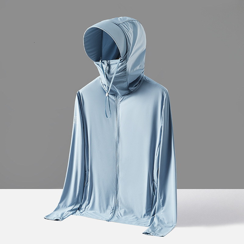 Original gauze cloud and ice men, detachable brim clothes for women, outdoor fishing, men's sunscreen clothes, large size tracksuit