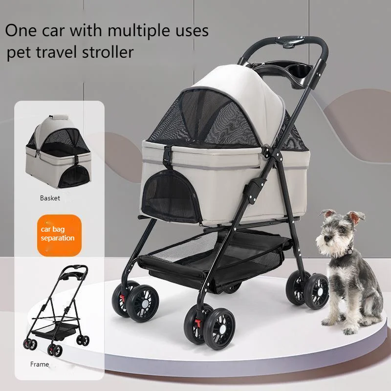 Pet Cart, Dog, Cat, Teddy Baby Stroller, Small Pet Cart, Lightweight And Foldable For Outdoor Travel