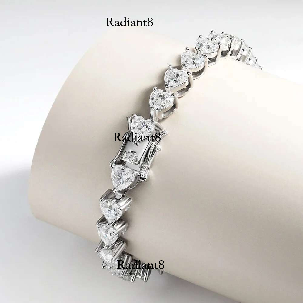 Serenity D Color Heart Cut Moissanite Tennis For Women Man S Sterg Sier Sparkg Hand Chain Couples Bracelet