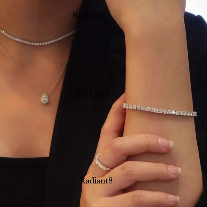 NeeTim 3mm 4mm 5mm 6.5mm Moissanite Tennis Bracelet Original s Sterg Sier Lab Dia Bracelets for Women Men with GRA